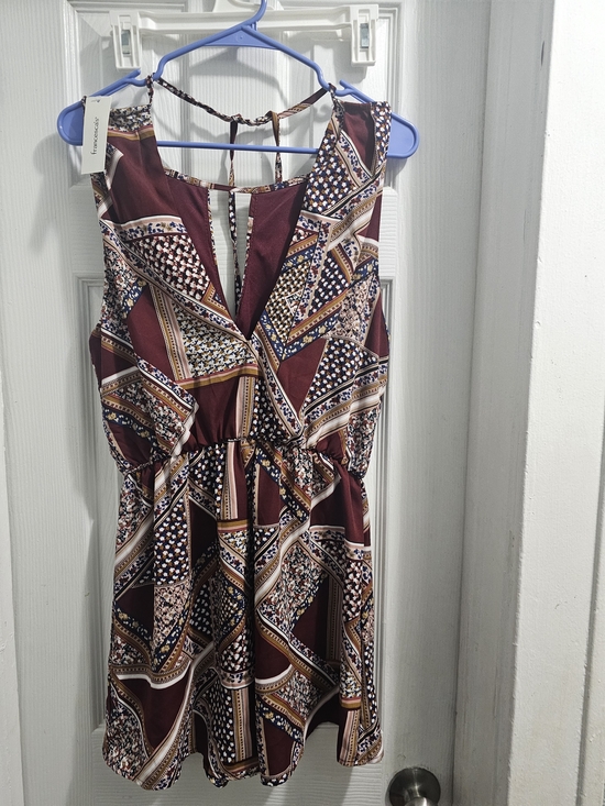 Blue Rain Other - Blue Rain Francescas Burgundy Printed Sleeveless Romper
